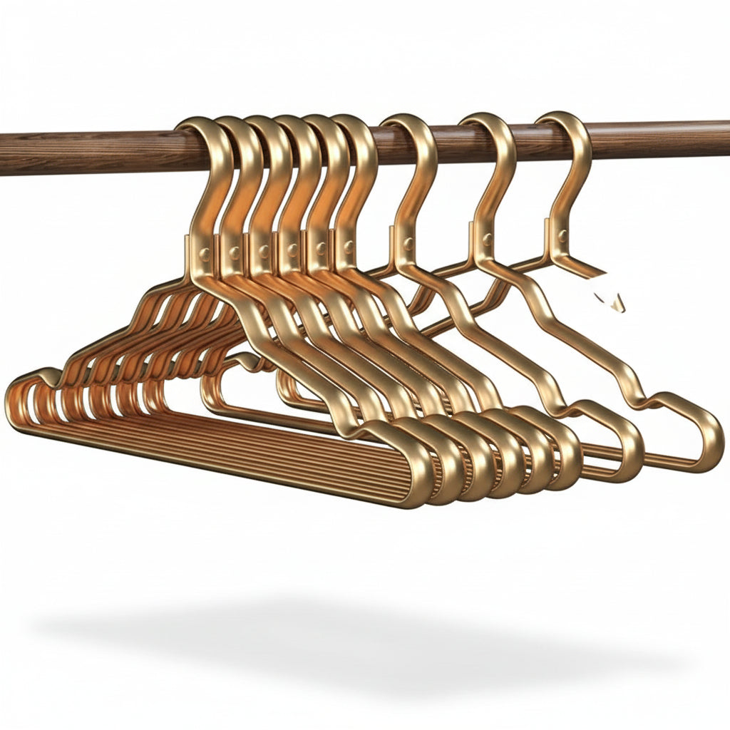 Cintre pour étendoir à linge aluminium doré