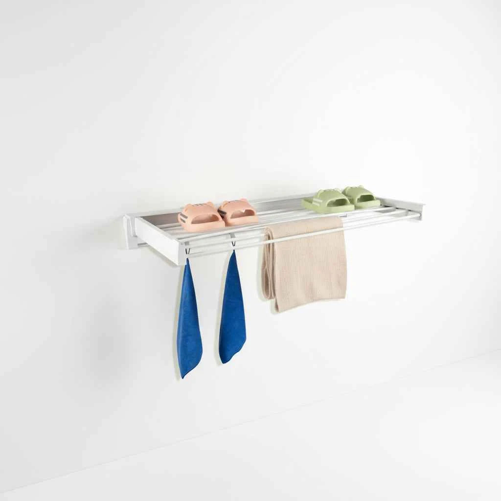 Étendoir à linge mural rétractable 7 barres aluminium