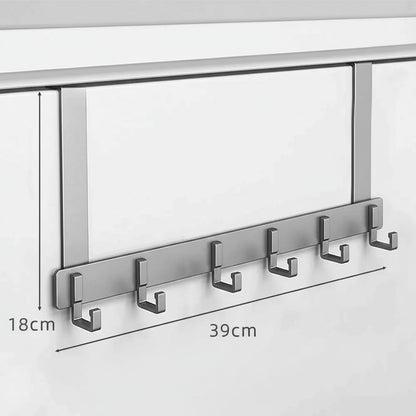 Étendoir à linge sur porte 6 crochets inox