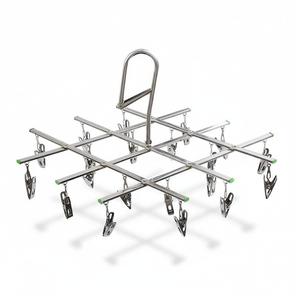 Petit étendoir à linge inox à pinces