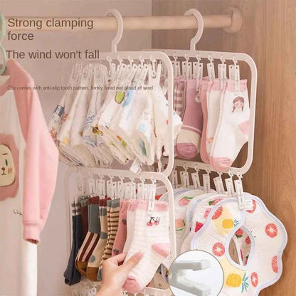 Petit étendoir à linge pliable multi-pinces