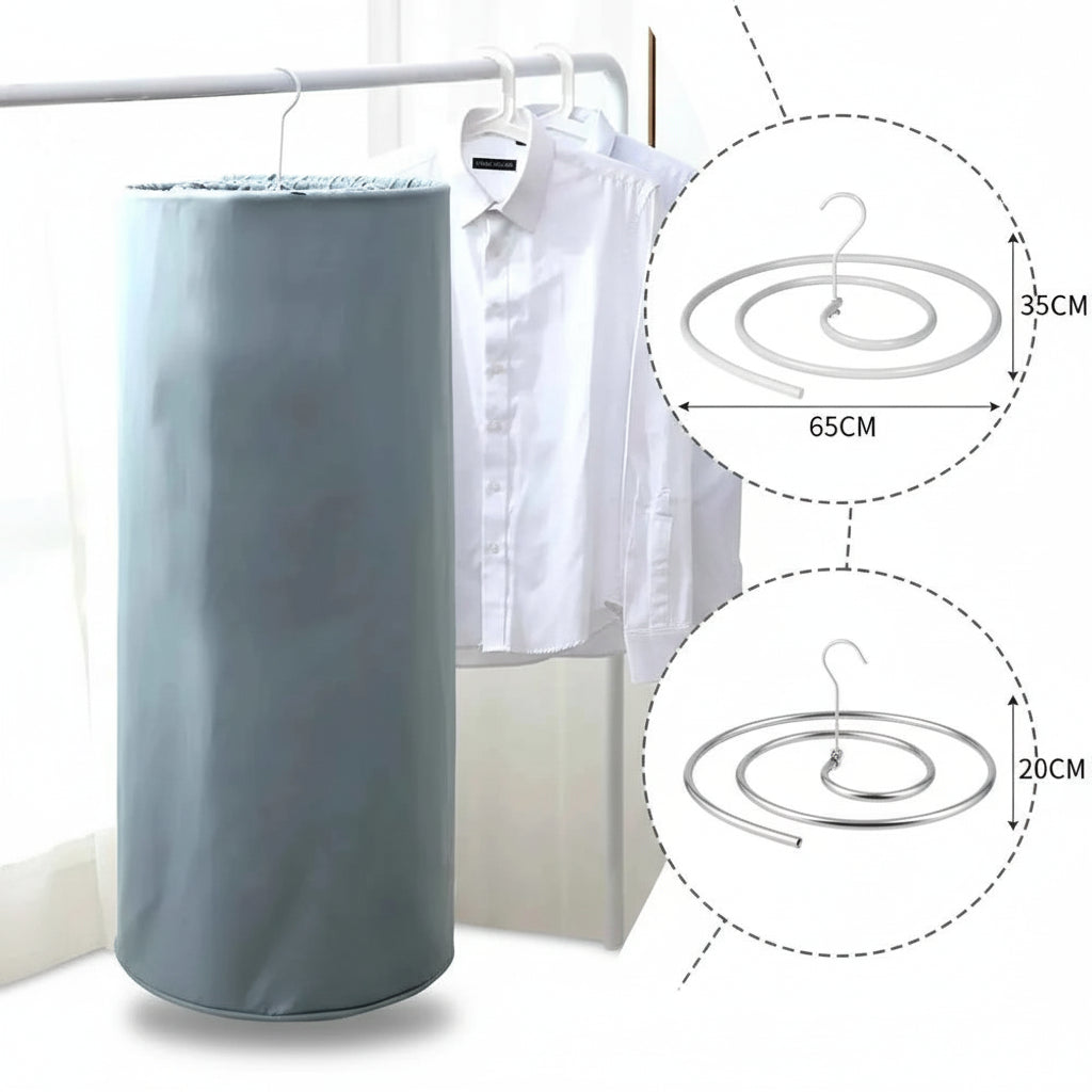 Étendoir à linge tour spirale inox pliable