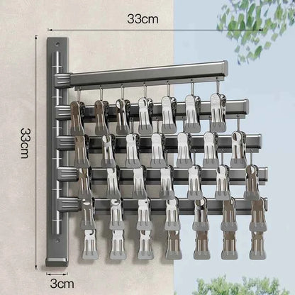 Étendoir à linge mural pliable en aluminium