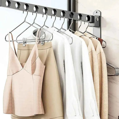 Étendoir à linge mural rabattable double barre pliable