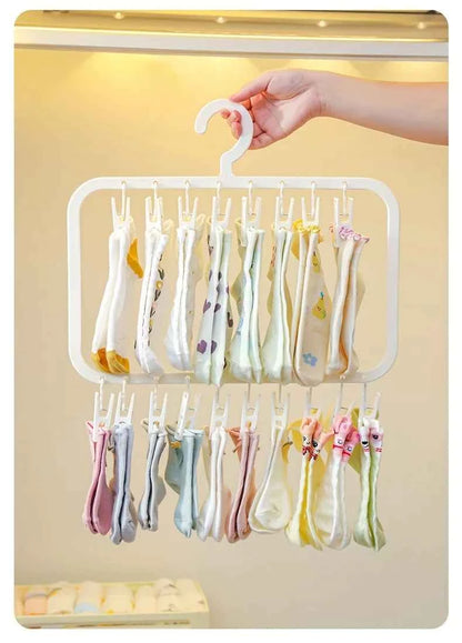 Petit étendoir à linge multi pinces pliable