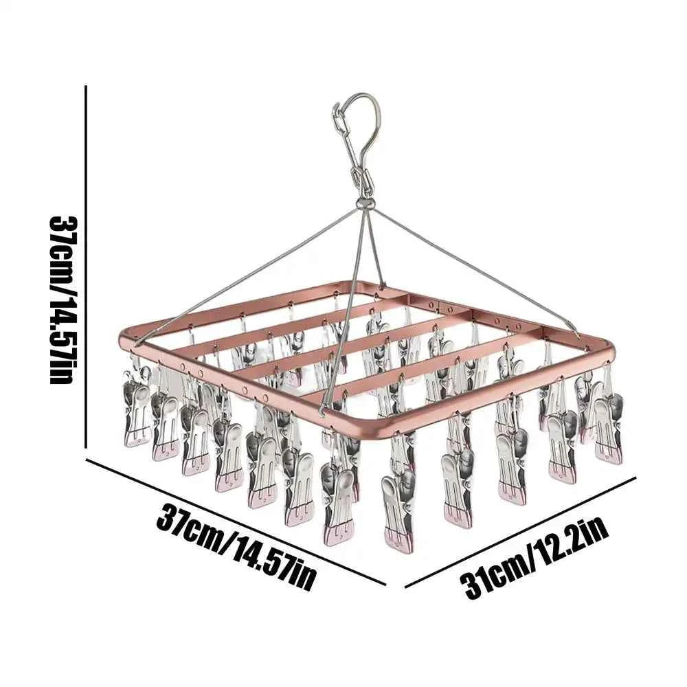 Étendoir à linge en aluminium avec 36 pinces