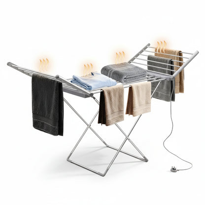 Étendoir à linge chauffant pliable en aluminium