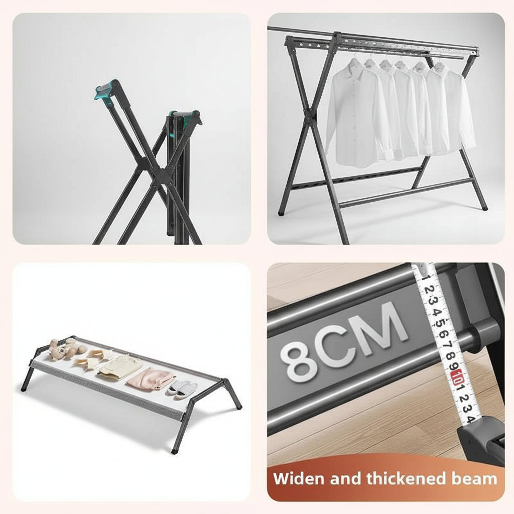 Étendoir à linge pliable inox extensible