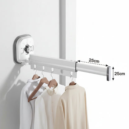 Étendoir à linge mural rétractable aluminium ventouse