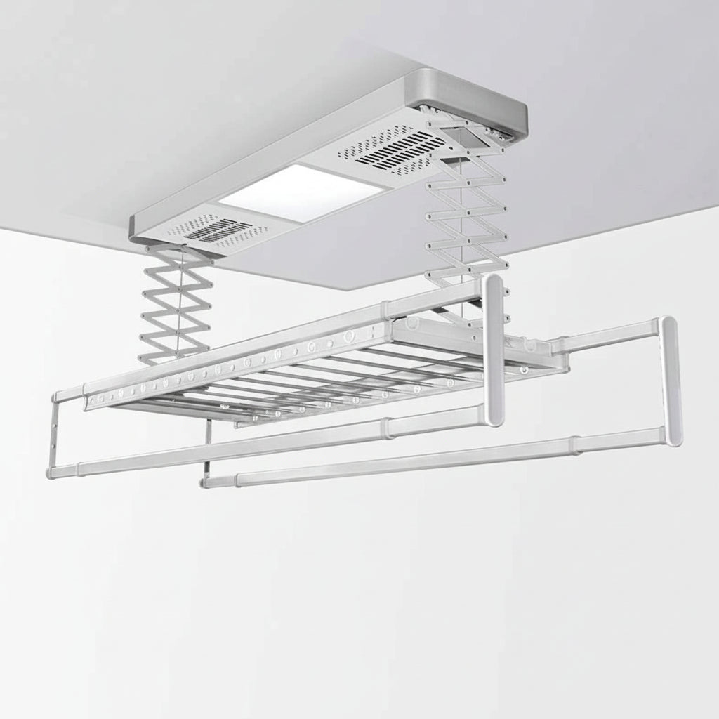 Étendoir à linge plafond télécommandé lumineux