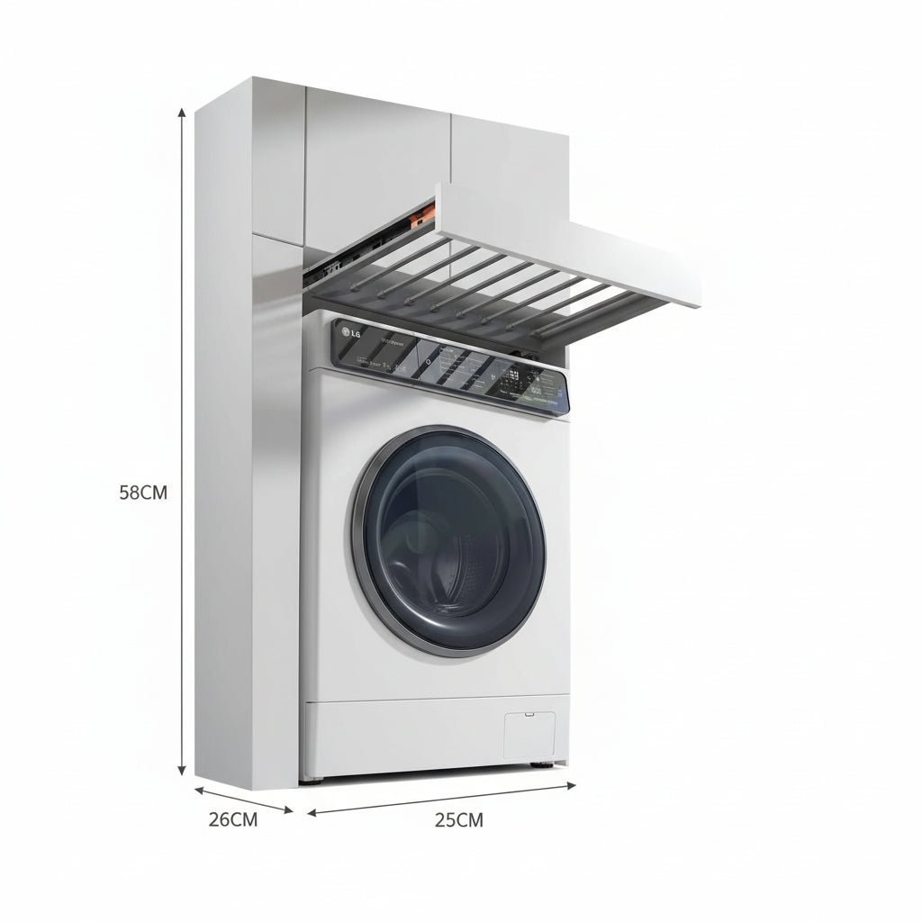 Étendoir à linge extensible armoire intégrée