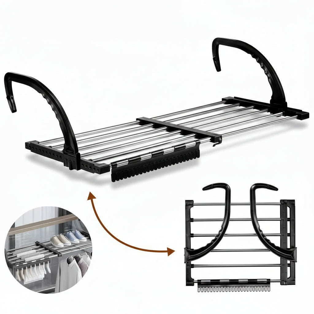 Étendoir à linge pour radiateur extensible pliable