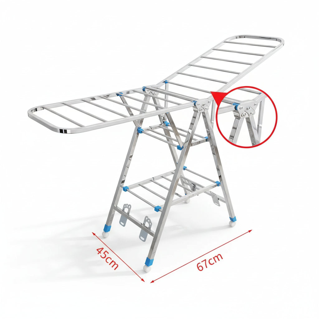 Étendoir à linge pliable inox intérieur extérieur