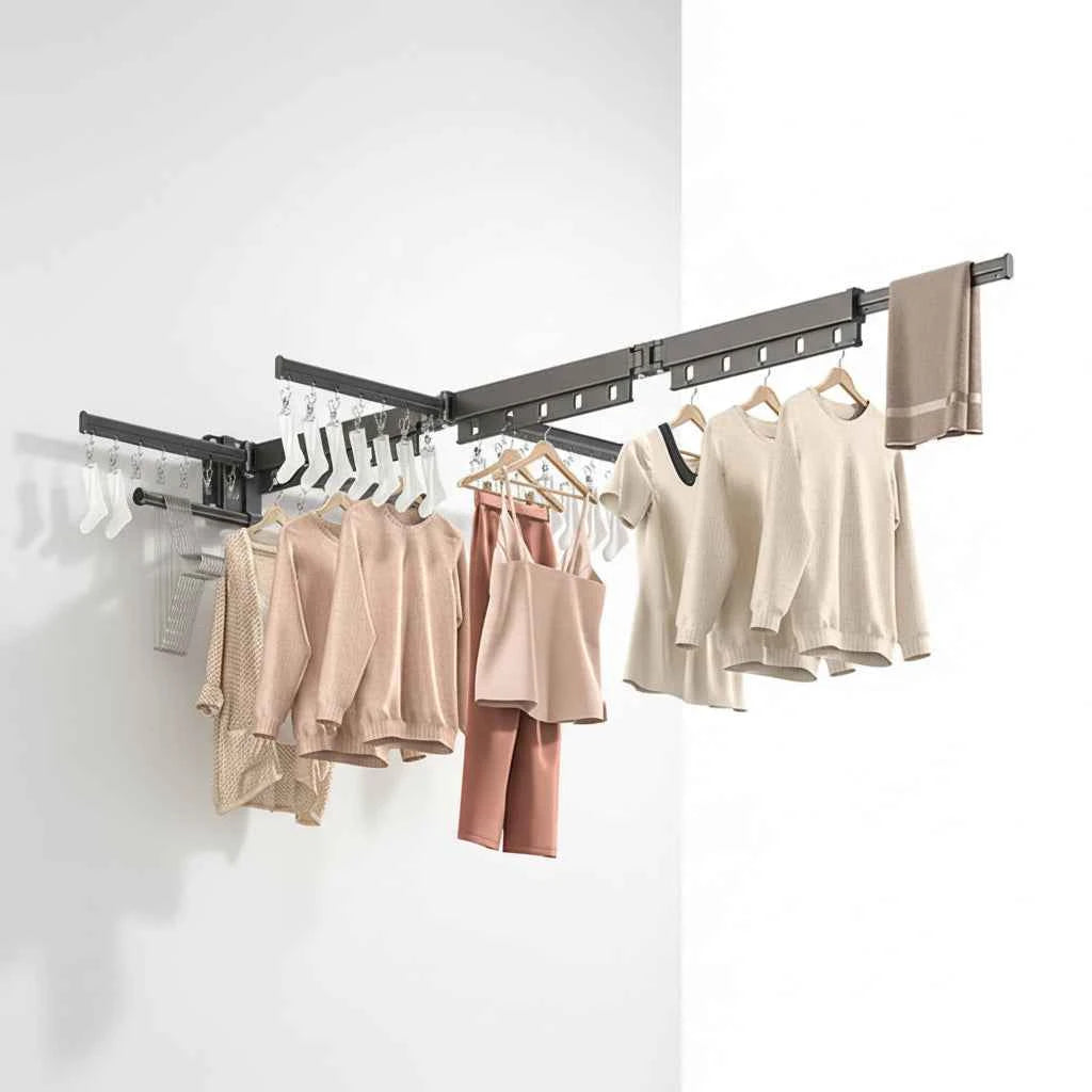 Étendoir à linge mural rabattable aluminium pliable