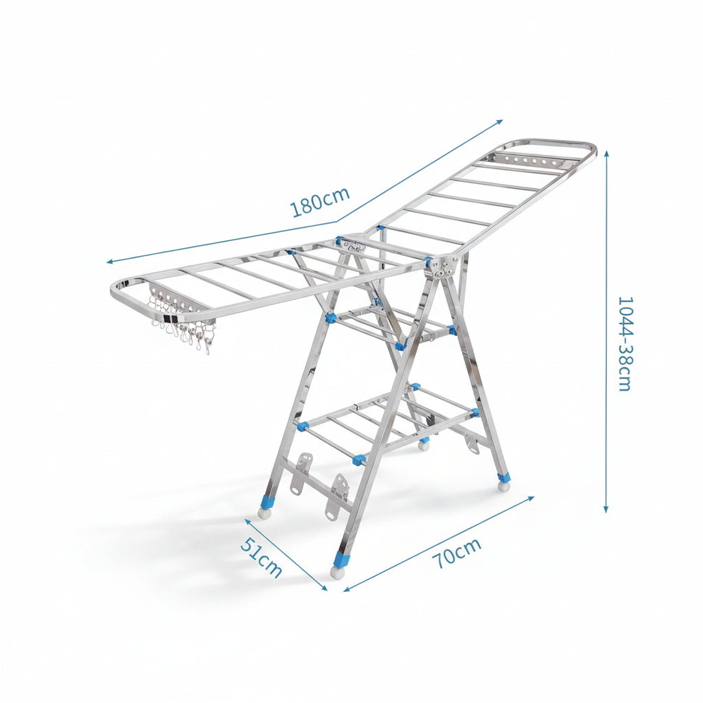 Étendoir à linge pliable inox intérieur extérieur