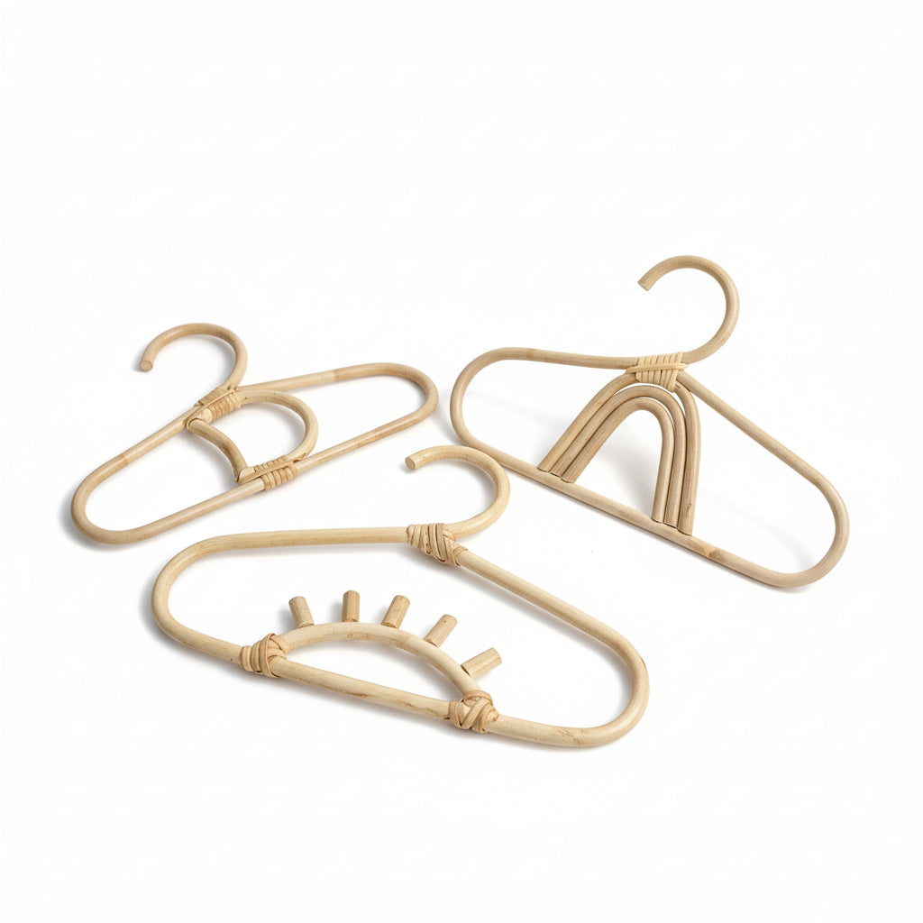 Cintre pour étendoir à linge en rotin naturel