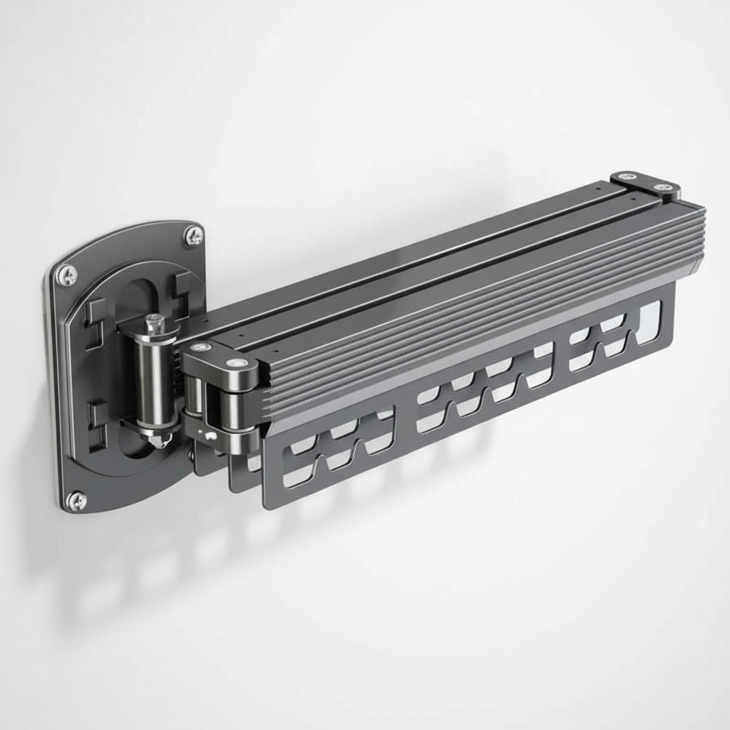 Étendoir à linge mural rétractable aluminium robuste