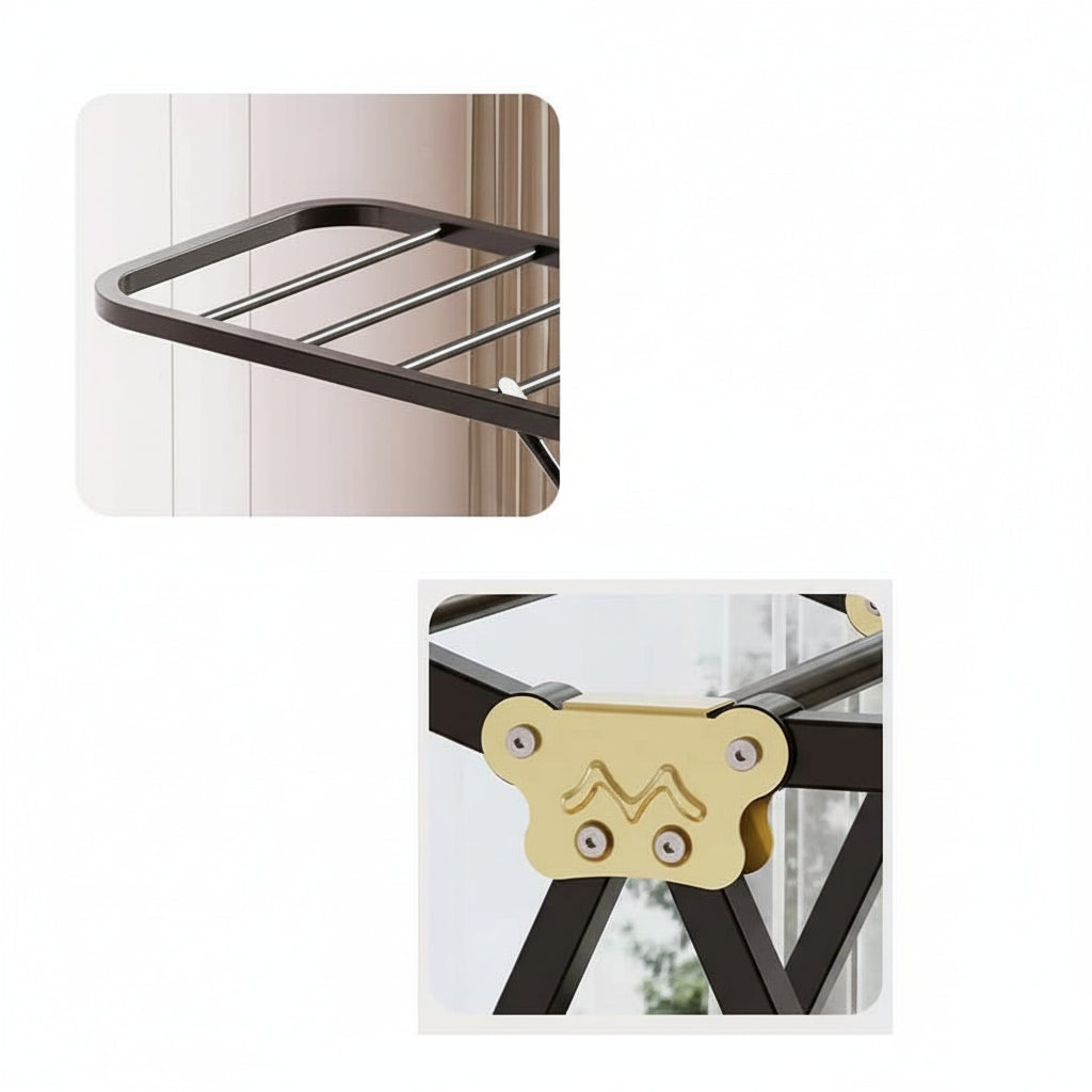 Étendoir à linge pliable en acier carbone mobile