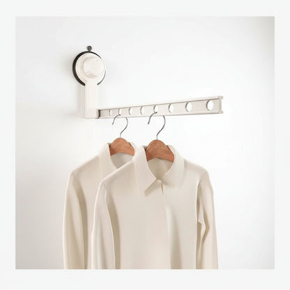 Étendoir à linge mural rabattable ventouse aluminium