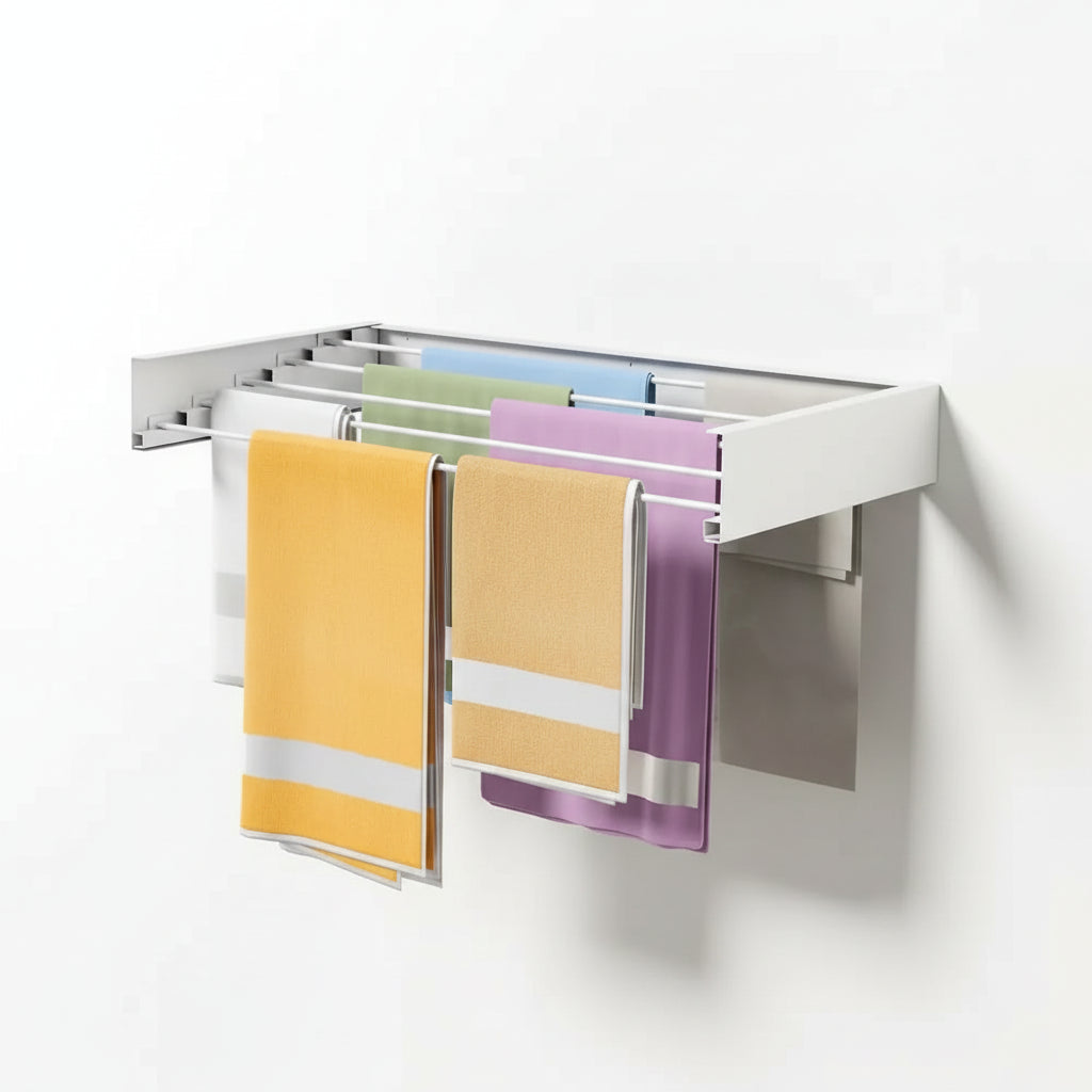 Étendoir à linge mural rabattable en aluminium