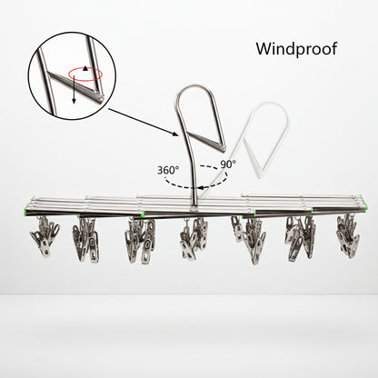 Petit étendoir à linge inox pliable à pinces