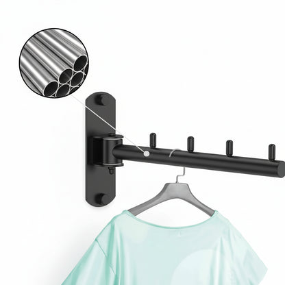 Étendoir à linge mural pliable inox rotatif