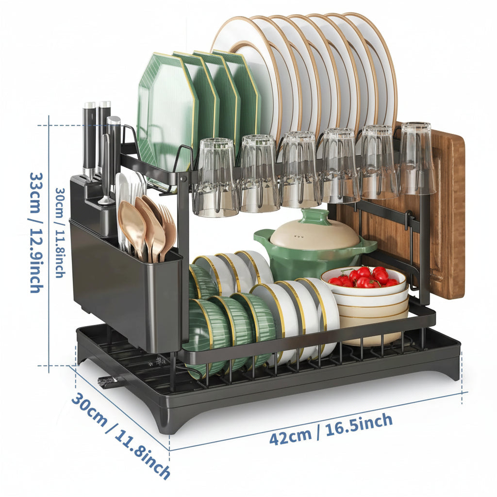 Étendoir à linge intérieur inox 2 niveaux