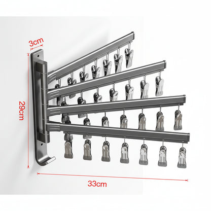 Étendoir à linge mural pliable en aluminium