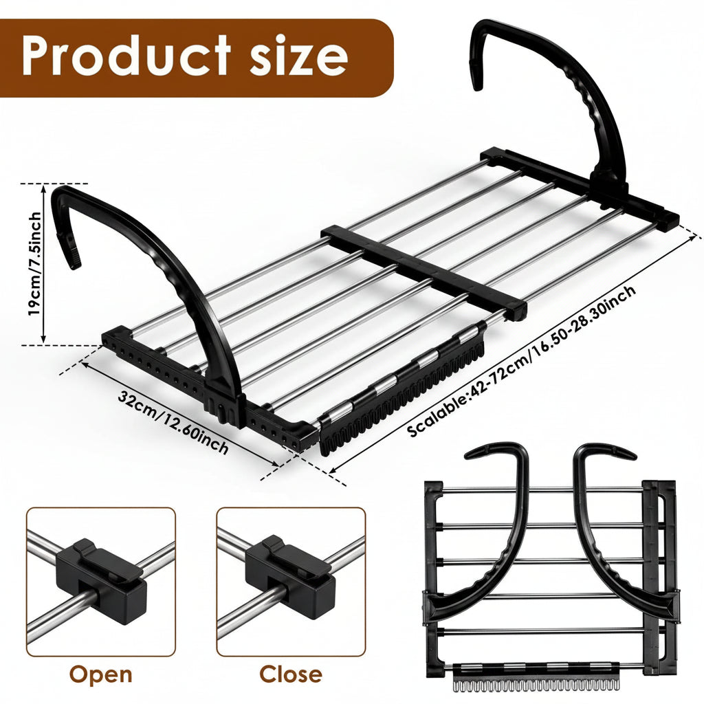 Étendoir à linge pour radiateur extensible pliable