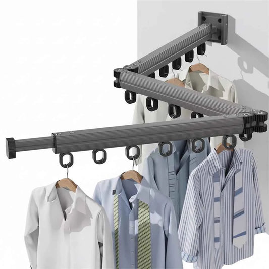 Étendoir à linge mural rétractable en aluminium pliable