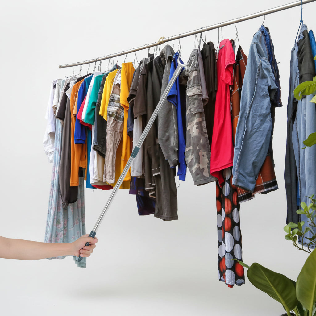 Poteau pour étendoir à linge télescopique inox