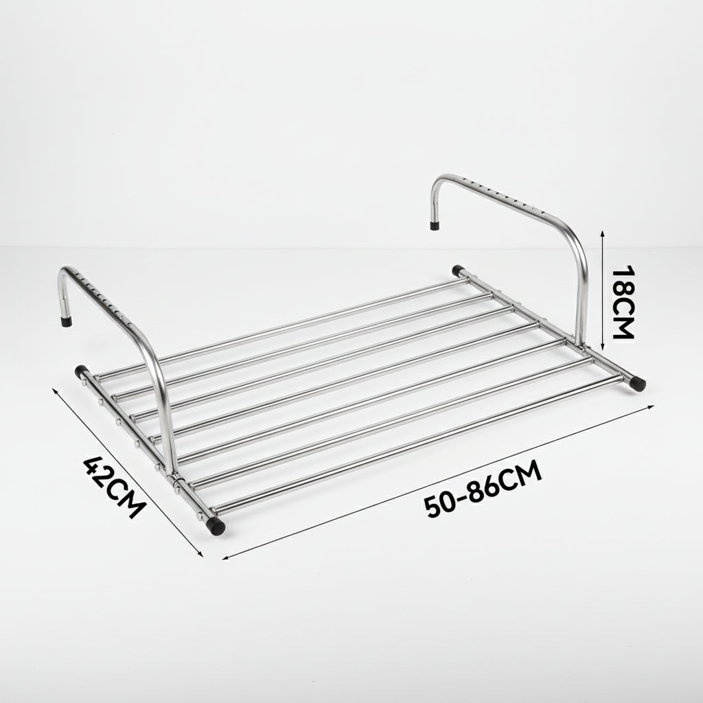 Étendoir à linge pour balcon en inox extensible