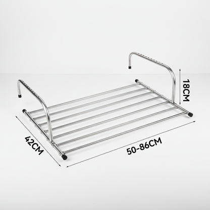 Étendoir à linge pour balcon en inox extensible