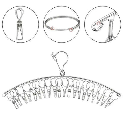 Cintre pour étendoir à linge inox avec pinces