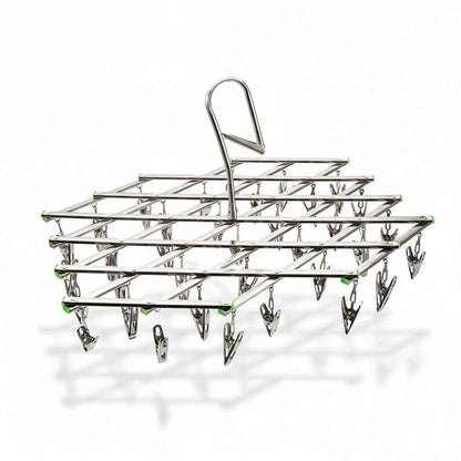 Petit étendoir à linge inox pliable à pinces