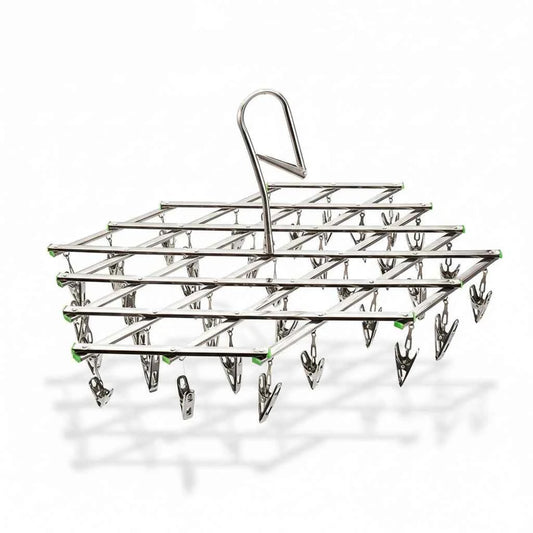 Petit étendoir à linge inox pliable à pinces