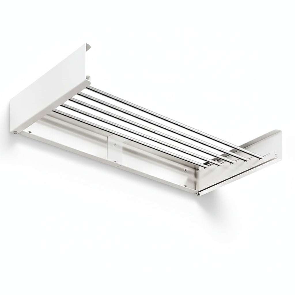 Étendoir à linge mural rétractable 5 barres en fer