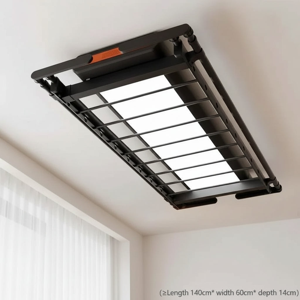 Étendoir à linge plafond électrique télescopique