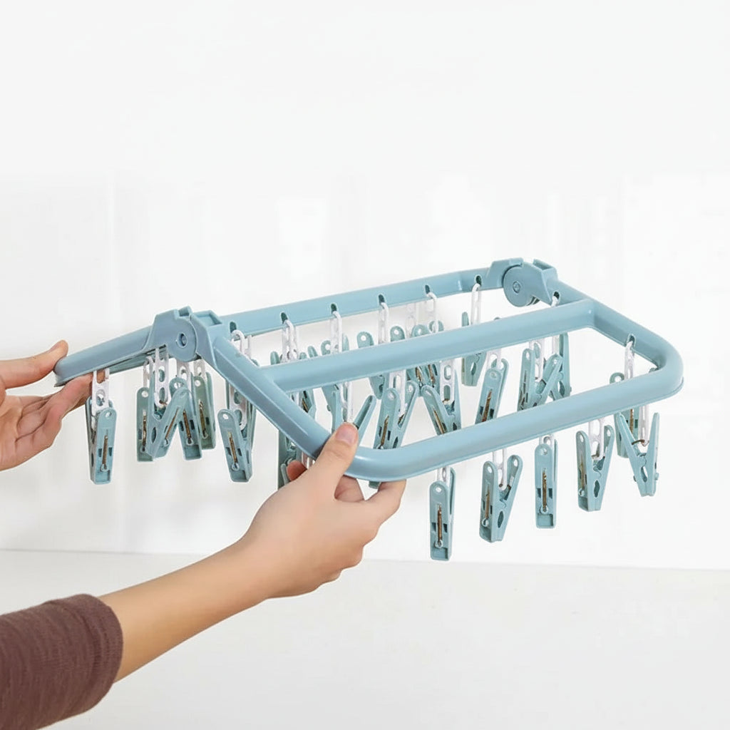 Petit étendoir à linge multi pinces 32 clips