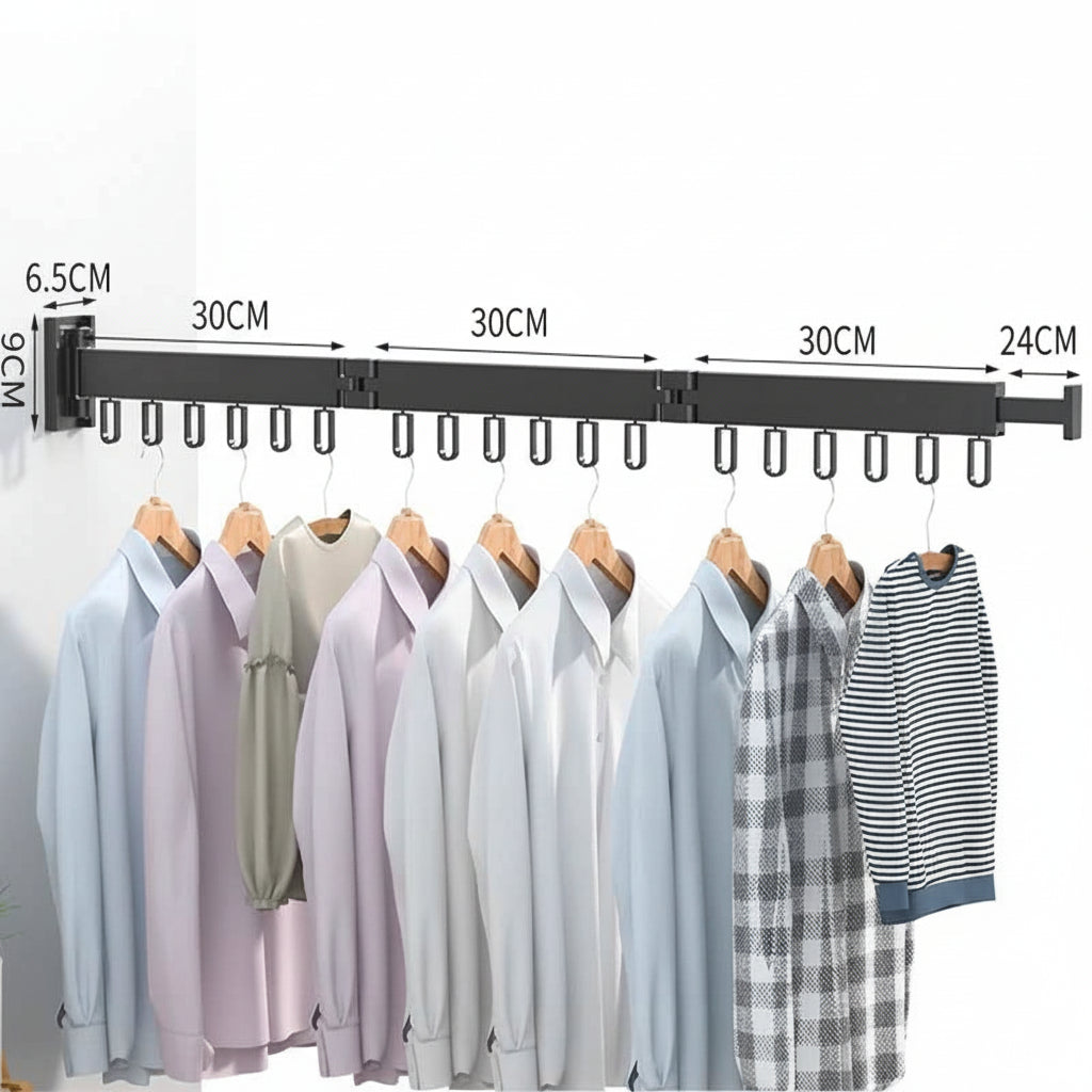 Étendoir à linge mural rétractable en aluminium pliable