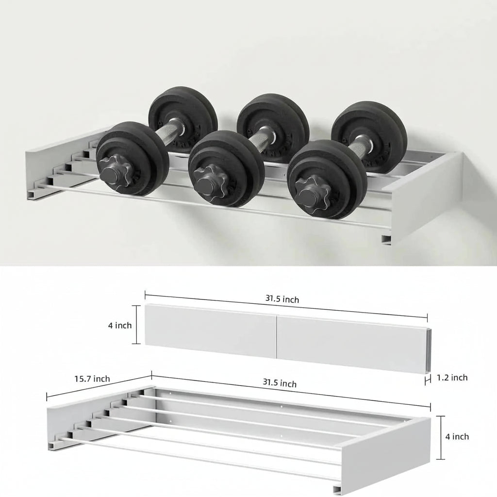 Étendoir à linge mural rabattable en aluminium