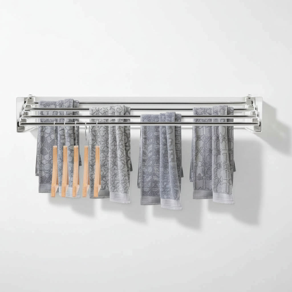 Étendoir à linge mural rabattable inox pliable