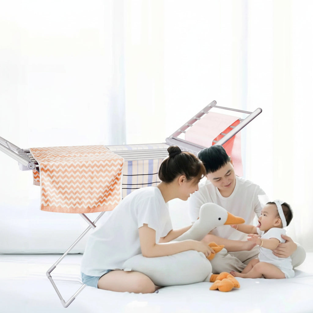 Étendoir à linge chauffant pliable en aluminium