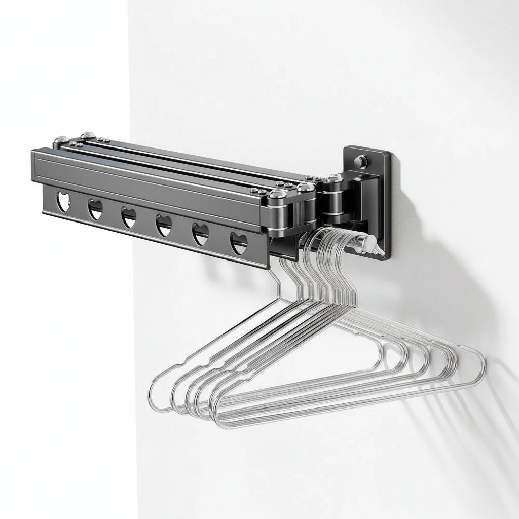 Étendoir à linge mural rétractable en aluminium pliable