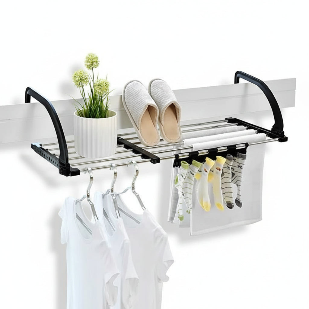 Étendoir à linge pour radiateur inox pliable