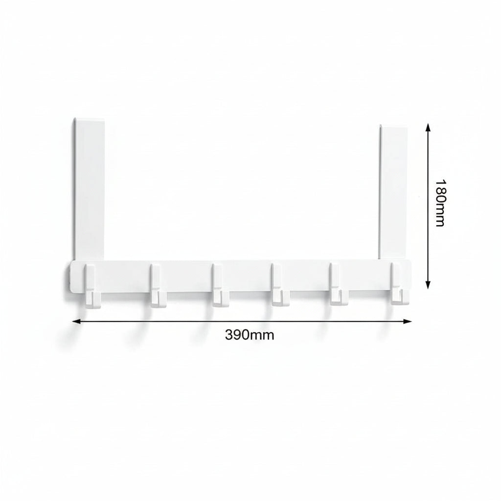 Étendoir à linge sur porte 6 crochets inox