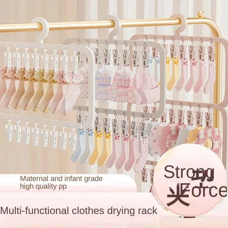 Petit étendoir à linge pliable multi-pinces