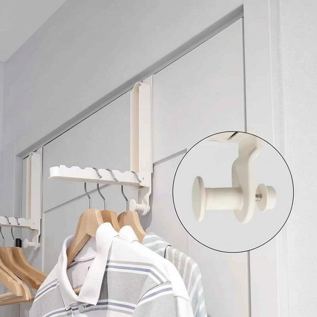 Étendoir à linge sur porte télescopique aluminium