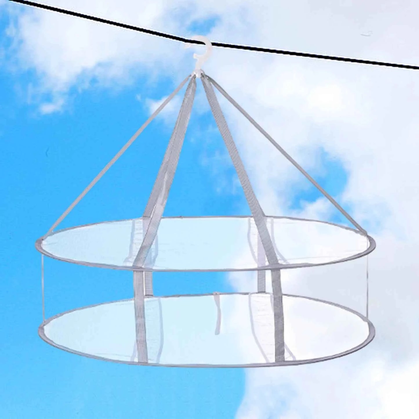 Petit étendoir à linge pliant en filet empilable