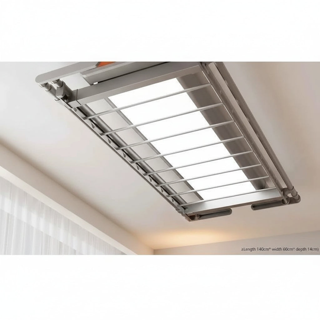 Étendoir à linge plafond électrique télescopique